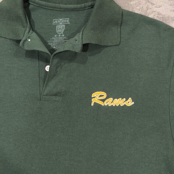 Vintage Los Angeles Rams Polo Shirt NFL Jerzees Forest Green Men’s M 90s Y2K - Picture 3 of 3